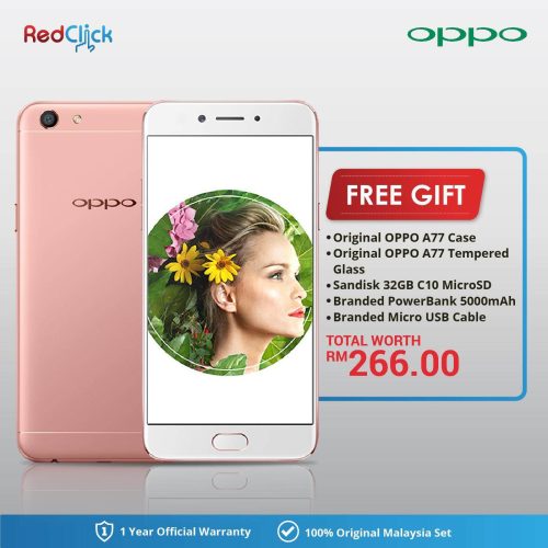 OPPO A77 (4GB/64GB) Original OPPO Malaysia Set + 5 Free Gift Worth RM266