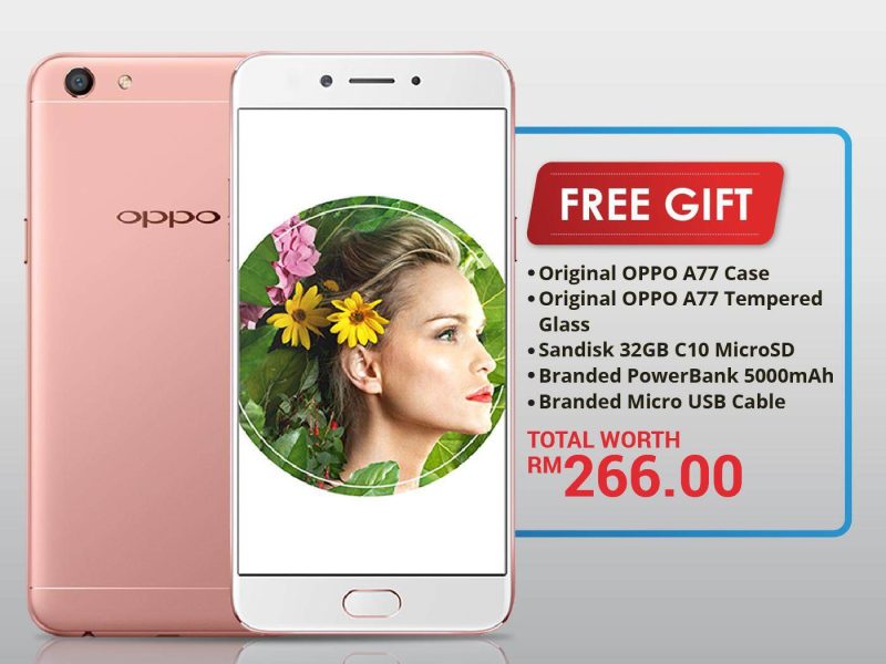 OPPO A77 (4GB/64GB) Original OPPO Malaysia Set + 5 Free Gift Worth RM266