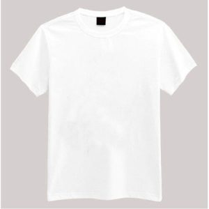 Brand New Round Collar T-shirt White Color Unisex Casual Wear - White, Int:M