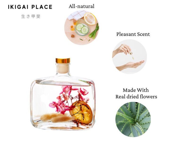 Essential Aroma Oil Reed Diffuser (Preserved Flowers) | Handmade Hotel Fragrances/ Diffusers | Air Freshener