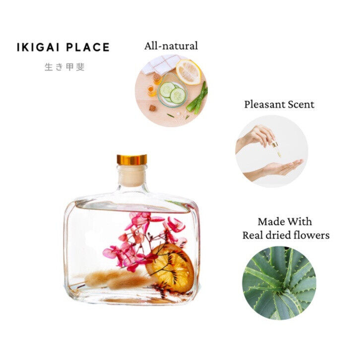 Essential Aroma Oil Reed Diffuser (Preserved Flowers) | Handmade Hotel Fragrances/ Diffusers | Air Freshener